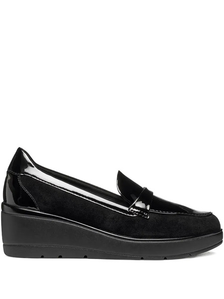  Geox Ilde Leather Loafers - Black 