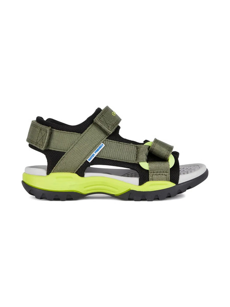  Geox Kids Borealis Textured Strap Sandals - Green 