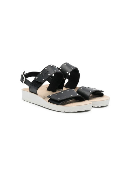  Geox Kids Costarei Rockstud Sandals - Black 