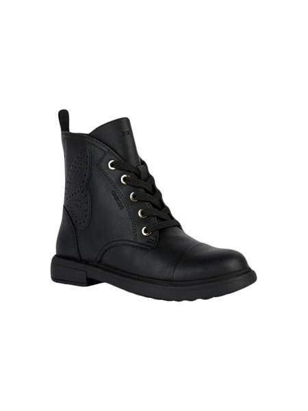  Geox Kids Eclair Embellished Leather Boots - Black 