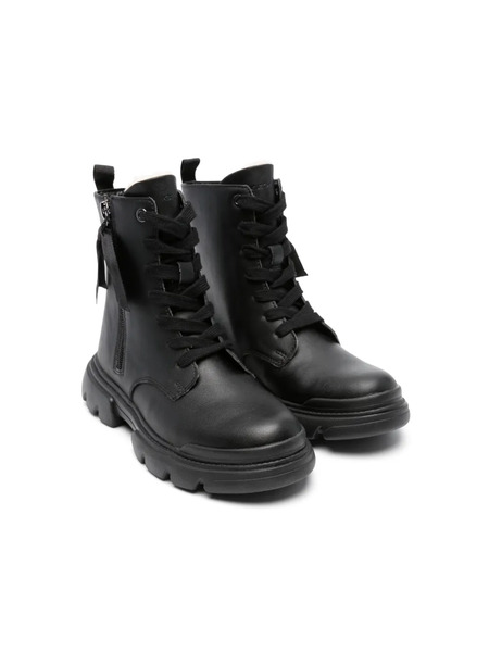  Geox Kids Junette Lace-up Combat Boots - Black 
