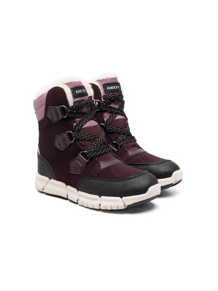  Geox Kids Logo Lace-up Boots - Purple 