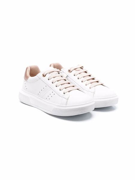  Geox Kids Nettuno Leather Sneakers - White 