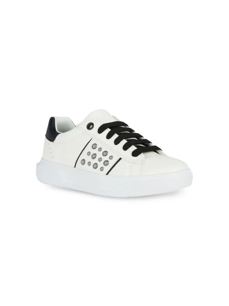  Geox Kids Nettuno Tab Studded Sneakers - White 