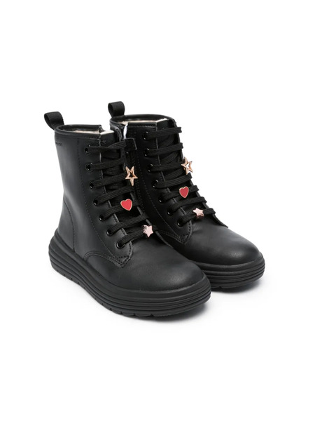  Geox Kids Phaolae Lace-up Ankle Boots - Black 