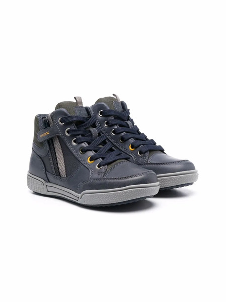  Geox Kids Poseido High-top Panelled Sneakers - Blue 