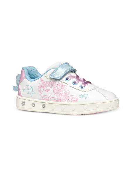  Geox Kids Skylin Unicorn-embellished Sneakers - White 