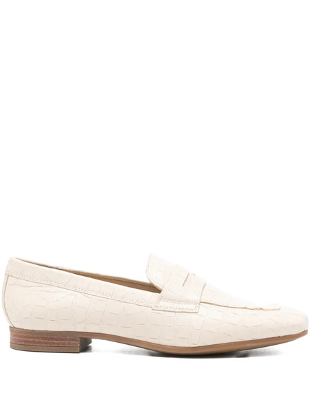  Geox Marlyna Croc-embossed Loafers - Neutrals 
