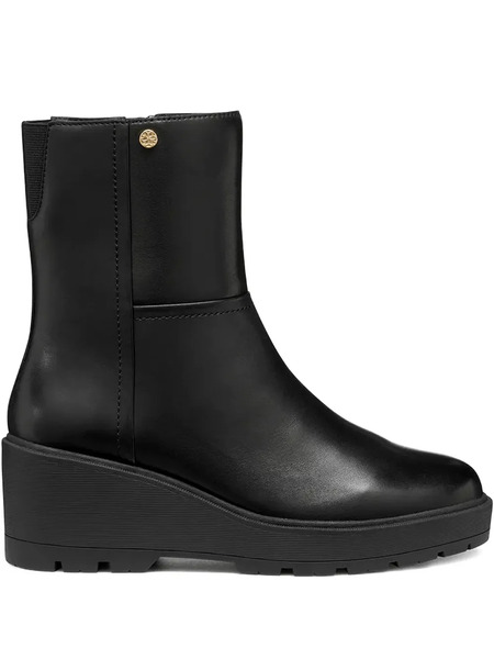  Geox 70mm Miereille Platform Panelled Ankle Boots - Black 