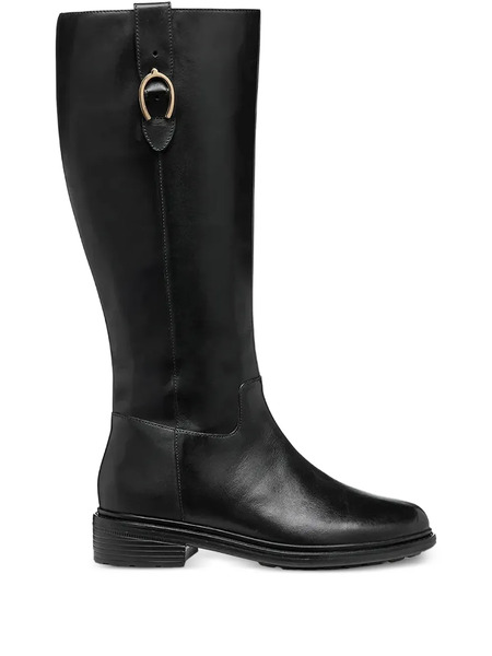  Geox 40mm Walk Pleasure Buckled Knee-high Boots - Black 