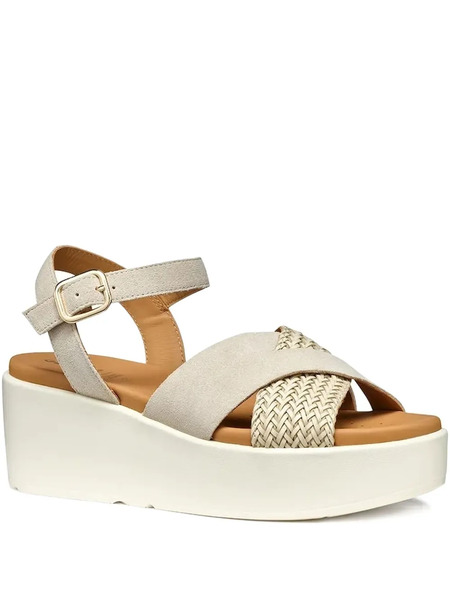  Geox 60mm Woven Cross-strap Platform Sandals - Neutrals 