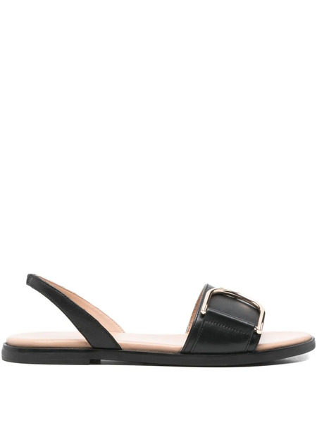  Geox Naileen Buckle Slingback Sandals - Black 