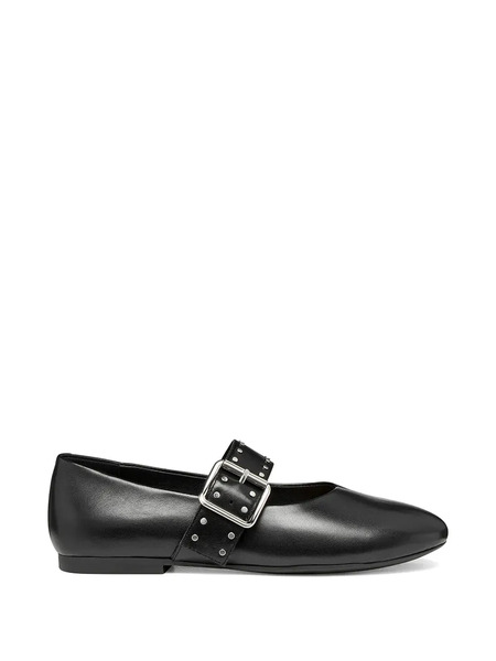  Geox Palmaria Buckle Studded Ballet Flats - Black 