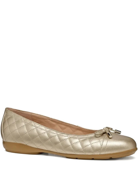  Geox Quilted Bow Ballet Flats - Gold 