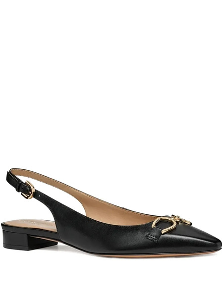  Geox Slingback Gold-detail Flats - Black 