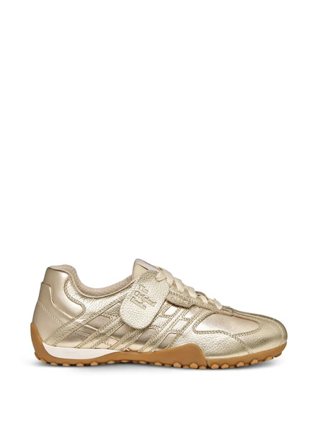  Geox Snake Metallic-finish Panelled Sneakers - Gold 