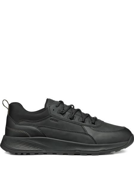  Geox Terrestre Leather Lace-up Sneakers - Black 