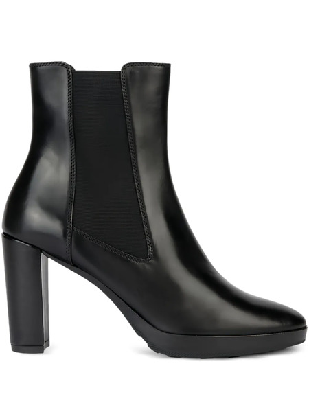  Geox Walk Pleasure Elastic-panel Block-heel Booties - Black 