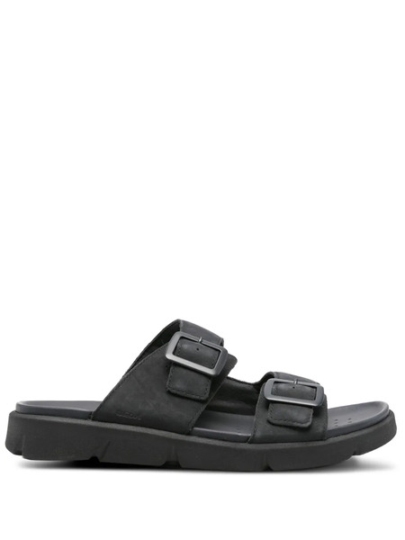  Geox Xand Double Buckle Leather Sandals - Blue 