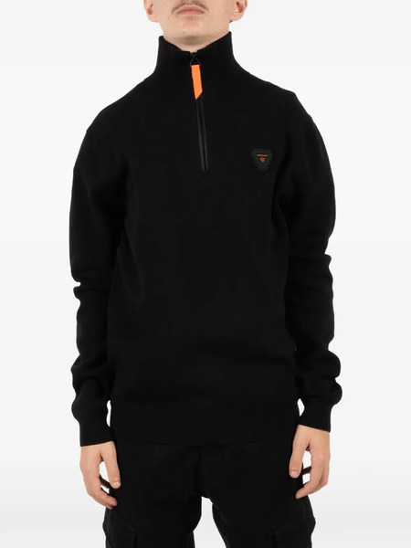  Gertrude Lewis Patch Half-zip Sweater - Black 