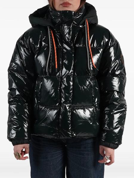 Gertrude Lili Bright Hooded Puffer Jacket - Green 