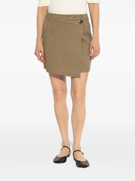  Gestuz Check-pattern Wrap Skirt - Neutrals 