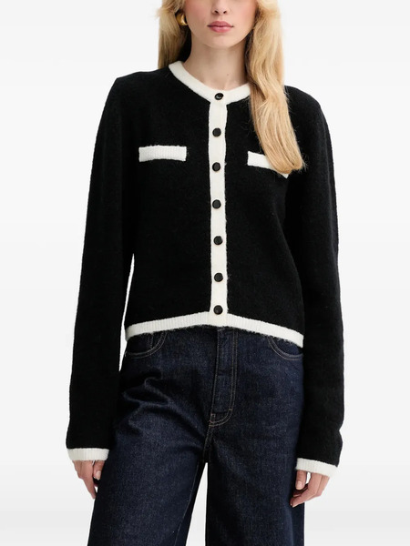  Gestuz Chest-pocket Button-up Cardigan - Black 