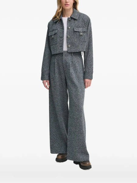  Gestuz Cropped Pocket-detail Top - Grey 