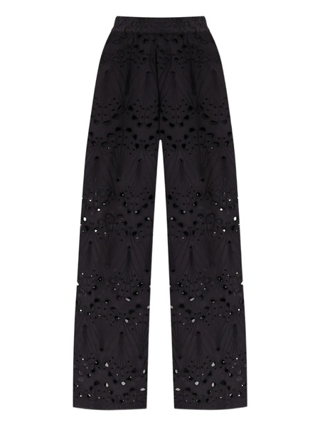  Gestuz Embroidered Wide-leg Trousers - Black 