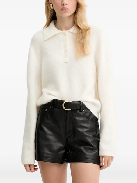  Gestuz Gzalpha Buttoned Collared Knitwear - White 