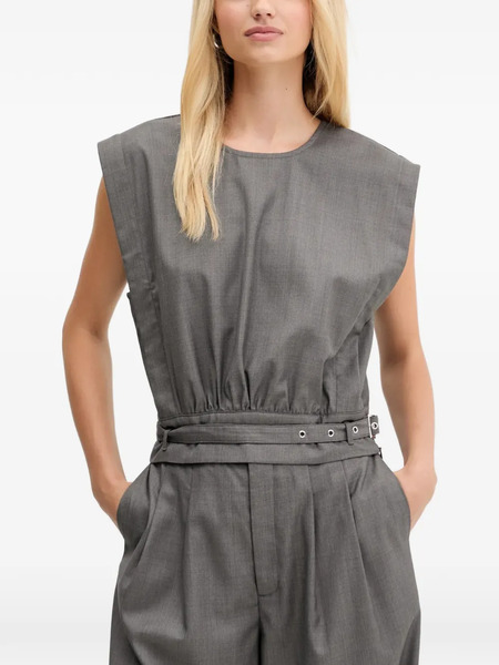  Gestuz Gzeffy Tonal Belt Blouse - Grey 