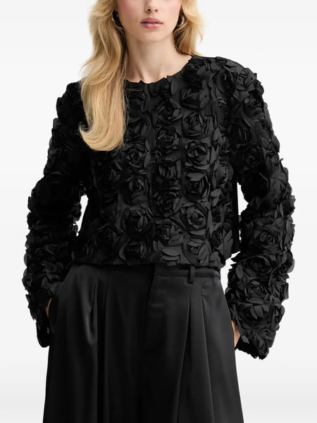  Gestuz Gzingrid Rose Appliqué Top - Black 