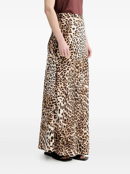  Gestuz Leopard-print Midi Straight Skirt - Brown 