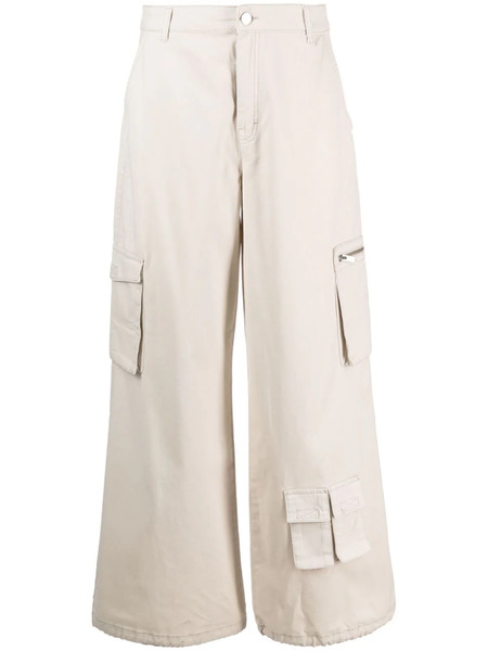  Gestuz Multiple-pockets Wide Leg Trousers - Neutrals 
