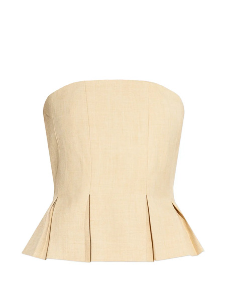  Gestuz Peplum Strapless Top - Neutrals 