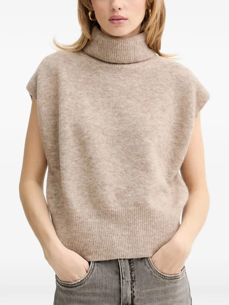  Gestuz Roll-neck Knitted Vest - Neutrals 