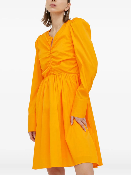  Gestuz Ruched Long-sleeve Dress - Orange 