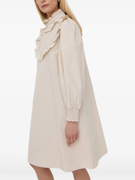  Gestuz Ruffled-collar Midi Dress - Neutrals 