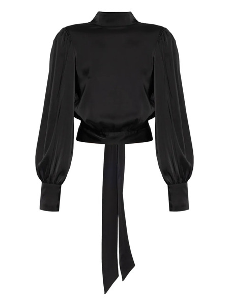 Gestuz Tie-detail Long-sleeve Top - Black 