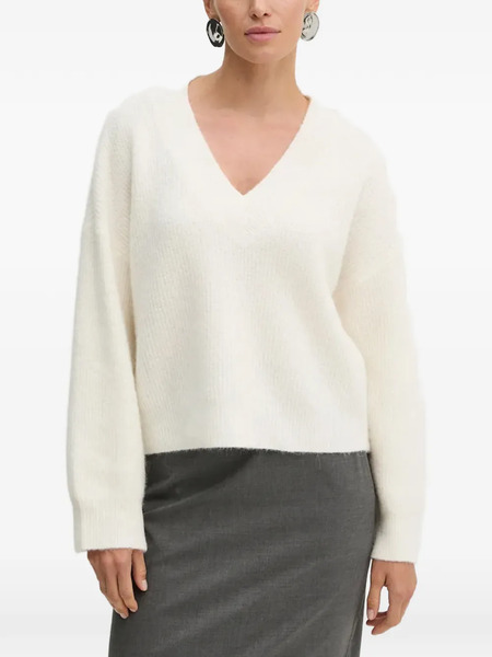  Gestuz V-neck Sweater - White 