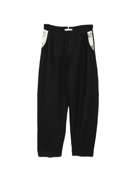  Gg In Red Pinstripe Trousers - Black 