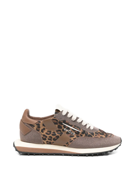  GhŌud Leopard-print Lace-up Sneakers - Brown 