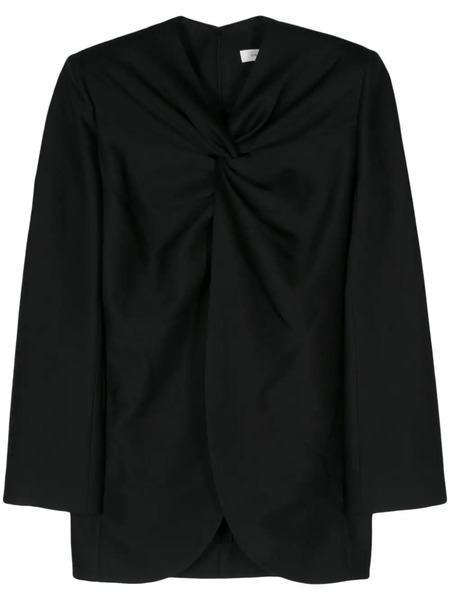  Gia Studios Knot-detail Twill Blouse - Black 