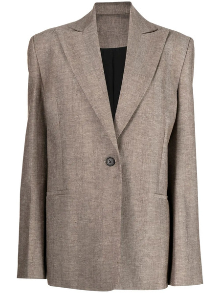  Gia Studios Single-breasted Linen-cotton Blazer - Brown 