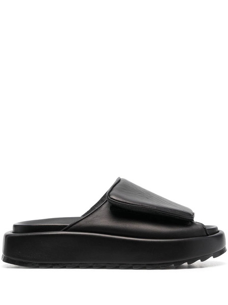  Giaborghini Gia Touch-strap Fastening Slides - Black 