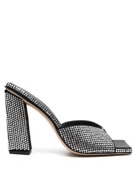  Giaborghini 115mm Crystal-embellished Block Heels - Black 