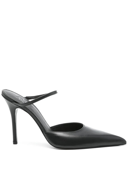  Giaborghini Point Leat Mules - Black 