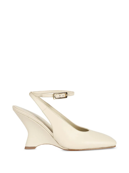  Giaborghini Square Toe Ankle Strap Heeled Pumps - Neutrals 