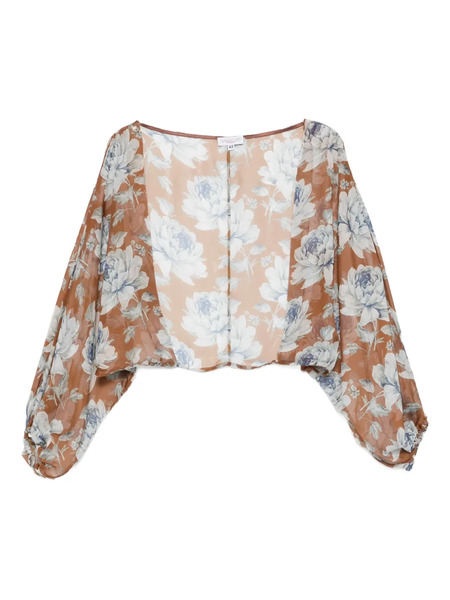  Giada Curti Floral-print Jacket - Brown 