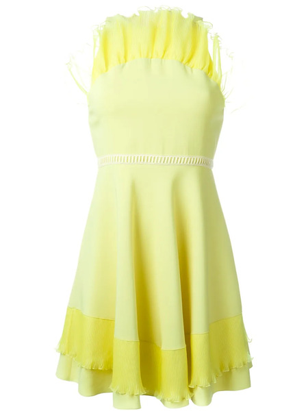  Giamba Ruffled Cady Mini Dress - Yellow 